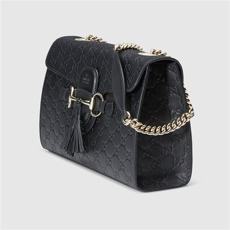 gucci emily guccissima bag|guccissima shoulder bag black.